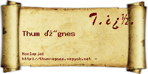 Thum Ágnes névjegykártya